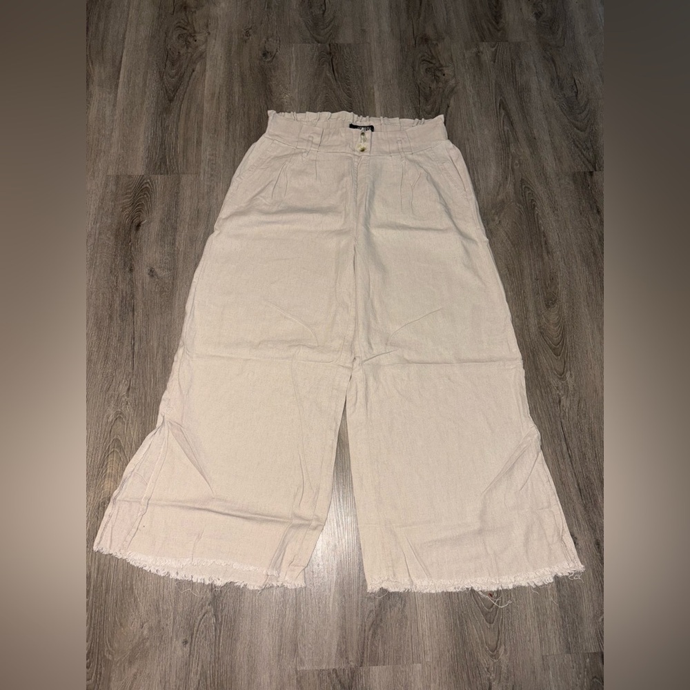 Rewash | Beige Wide Leg Pants